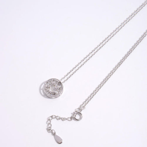 925 Sterling Silver Zircon Smiley Face Necklace