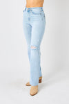 Judy Blue Full Size High Waist Distressed Straight Jeans