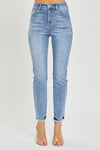 RISEN Full Size High Rise Frayed Hem Skinny Jeans