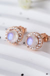 High Quality Natural Moonstone 925 Sterling Silver Stud Earrings