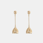 Gold-Plated Flower Dangle Earrings