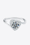 1 Carat Moissanite 925 Sterling Silver Heart Ring