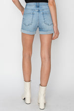 RISEN Distressed Mid-Rise Waist Denim Shorts