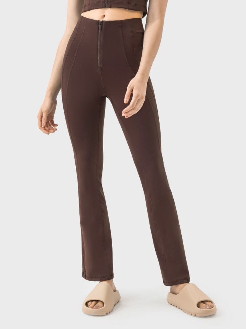 Millennia Zipper Detail High Waist Active Pants