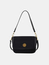 PU Leather Suede Twist-Lock Shoulder Bag