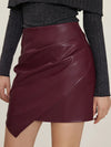 Ruched Mini Skirt with Zipper