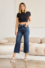 RFM Full Size Tummy Control High Waist Raw Hem Jeans