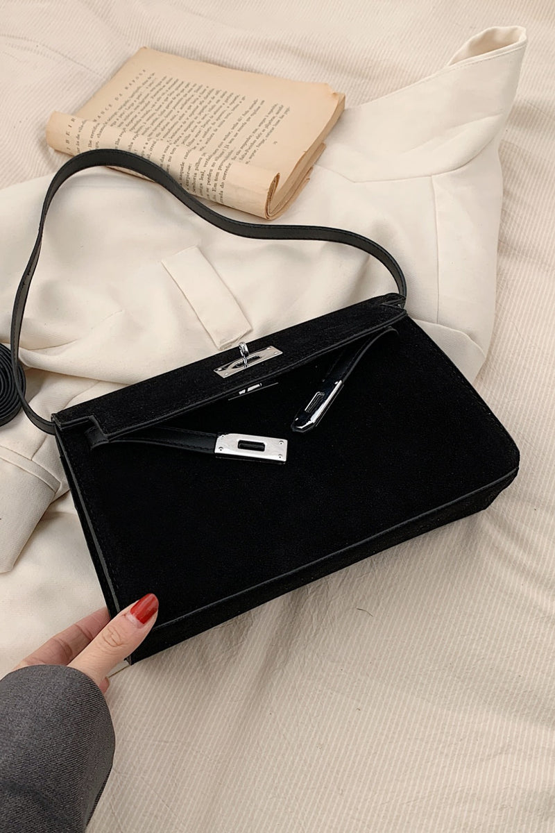 Suede PU Leather Strap Shoulder Bag