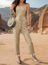 Tied Sleeveless Jumpsuit with Pockets