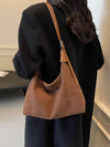 Suede Adjustable Strap Shoulder Bag