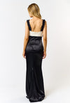 Satin Ruched Strap Maxi Dress