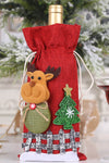 4-Pack Drawstring Christmas Wine Bottle Covers