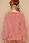 POL Distressed Washed Drop Shoulder Sweater