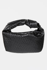 Fame Weave Pattern Knotted Handle Handbag