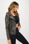 Coalition LA Studded Classic Moto Faux Leather Jacket