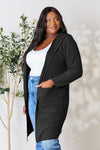 Basic Bae Full Size Ribbed Open Front Long Sleeve Cardigan