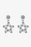 925 Sterling Silver Inlaid Moissanite Star Earrings