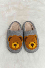 Melody Teddy Bear Print Plush Slide Slippers