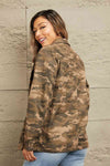 Double Take Camouflage Snap Down Jacket