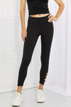 Yelete Ready For Action Full Size Ankle Cutout Active Leggings in Black