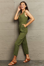 Tied Sleeveless Jumpsuit with Pockets