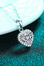 1 Carat Moissanite Heart Pendant Chain Necklace - Boutique Darling