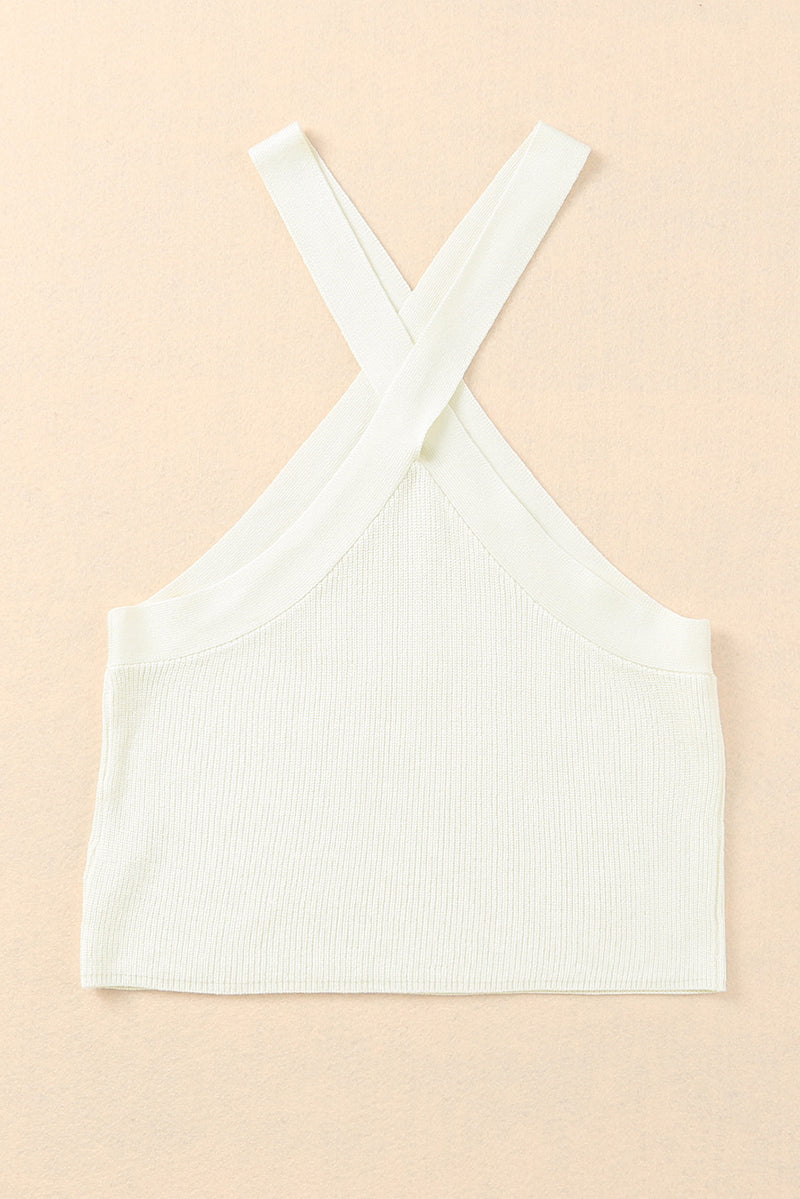 Ribbed Sleeveless Cropped Top