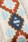 2 Picks Embroidered Fringe Detail Pillow Cover