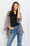 Melody Just Breathe Full Size Chiffon Kimono in Grey