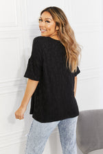 BOMBOM At The Fair Animal Textured Top in Black
