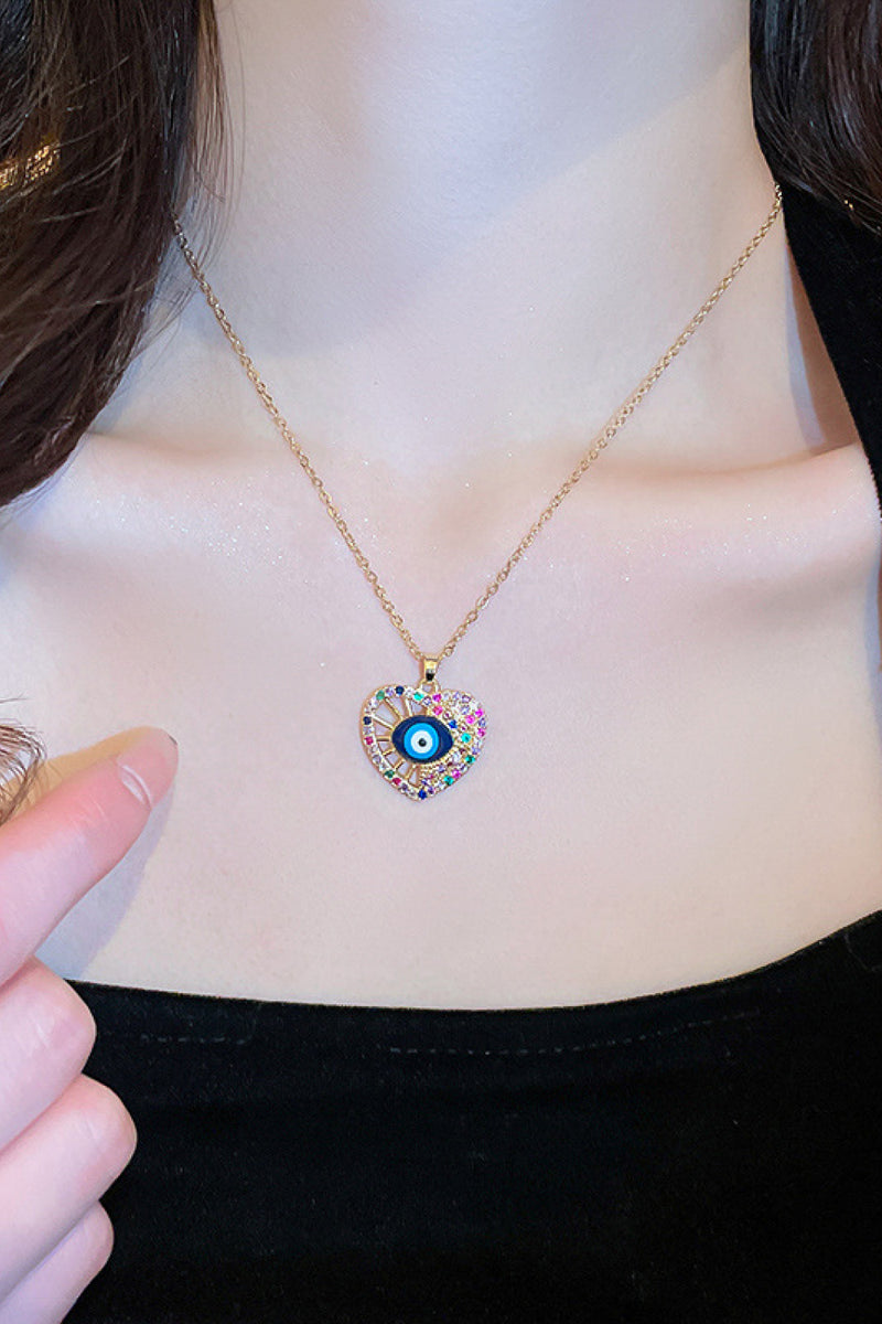 18K Gold-Plated Evil Eye Pendant Necklace
