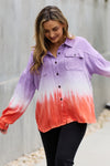 White Birch Relaxed Fit Tie-Dye Button Down Top