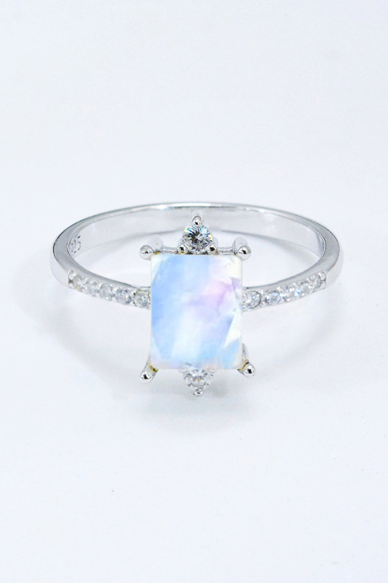 925 Sterling Silver Square Moonstone Ring