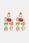 Gemotrical Zinc Alloy Frame Resin Dangle Earrings