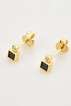 Inlaid Zircon Square 925 Sterling Silver Earrings