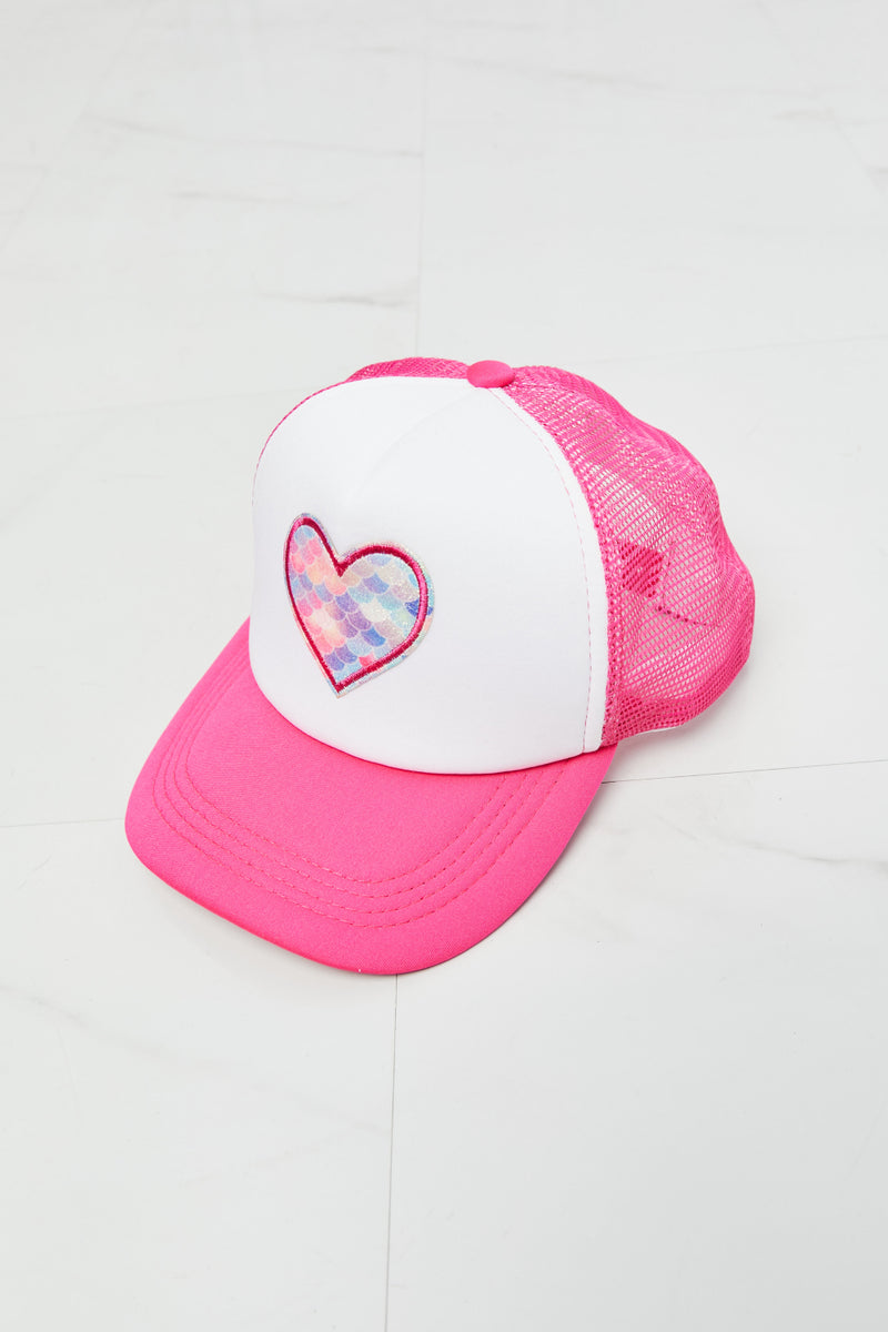 Fame Falling For You Trucker Hat in Pink