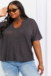 Zenana Full Size Spring It On Keyhole Jacquard Sweater in Gray
