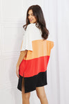 Culture Code Full Size Color Block Short Sleeve Cardigan