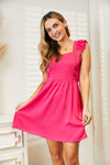 Double Take Ruffled Square Neck Dress