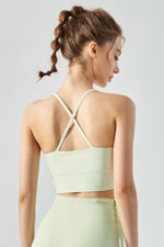 Crisscross Gathered Detail Cropped Sports Cami