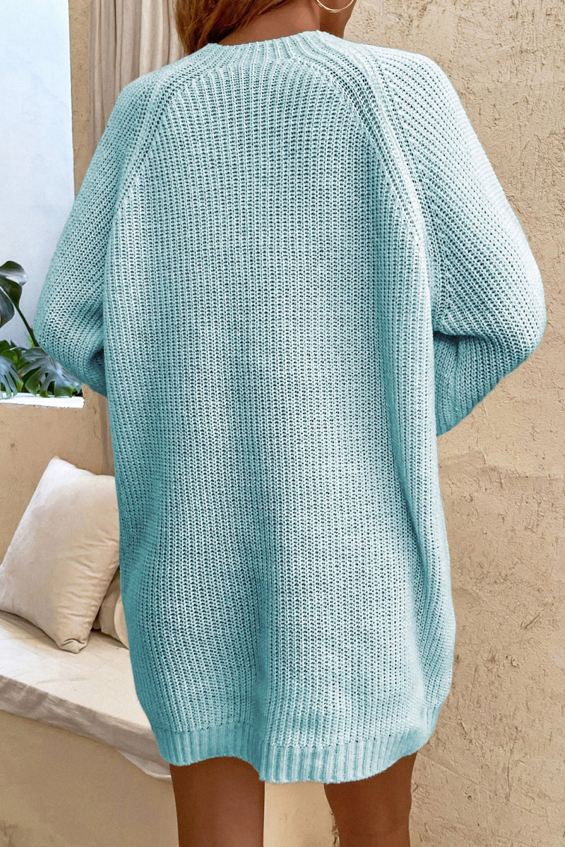 Lace-Up Mini Sweater Dress