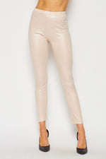 Faux Leather Skinny Ankle Leggings