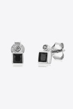 Inlaid Zircon Square 925 Sterling Silver Earrings