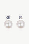 Moissanite Pearl Stud Earrings