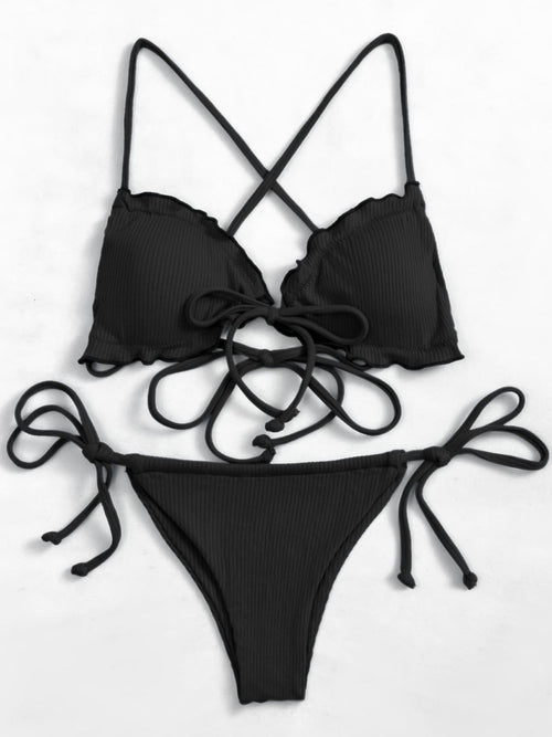 Ruffled Tied Two-Piece Bikini Set