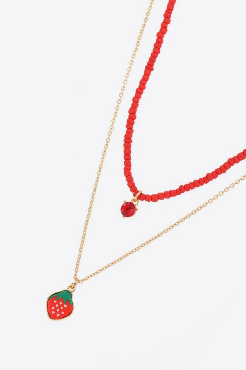 Fruit Pendant Double-Layered Necklace