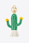 Bead Trim Cactus Keychain with Fringe