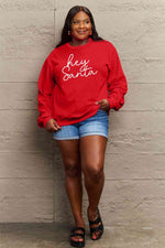 Simply Love Full Size HEY SANTA Graphic Sweatshirt