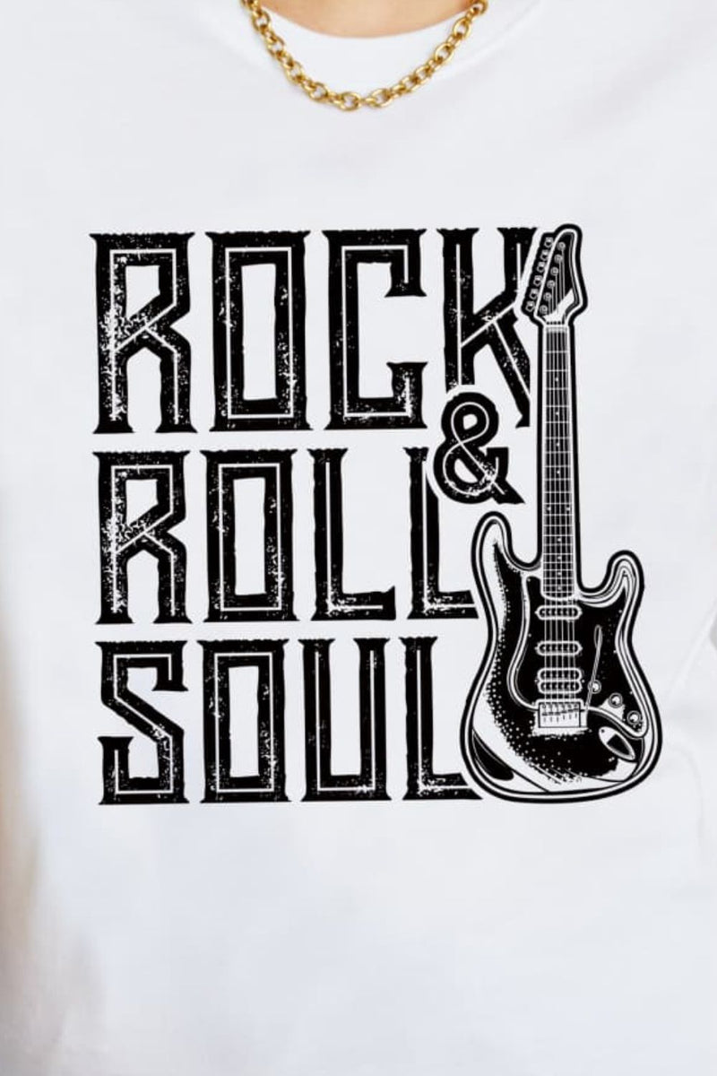 Simply Love ROCK & ROLL SOUL Graphic Cotton T-Shirt