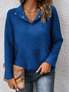 Raglan Sleeve Collared Neck Sweatshirt with Pocket